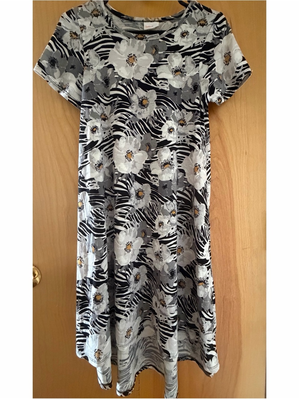 Black & White Floral Zebra Print Dress